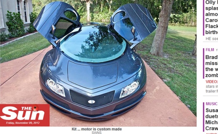 Carro "extraterrestre" custa mais de R$ 240 mil (Reprodução/The Sun) Carro "extraterrestre"